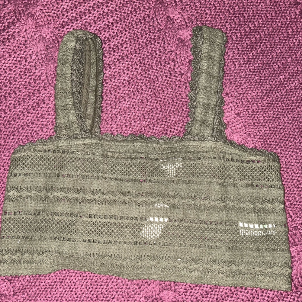 Aerie green crochet top